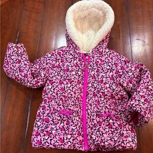 AQ/AQ Girl’s Pink Leopard Print Puffer Jacket, size 3T